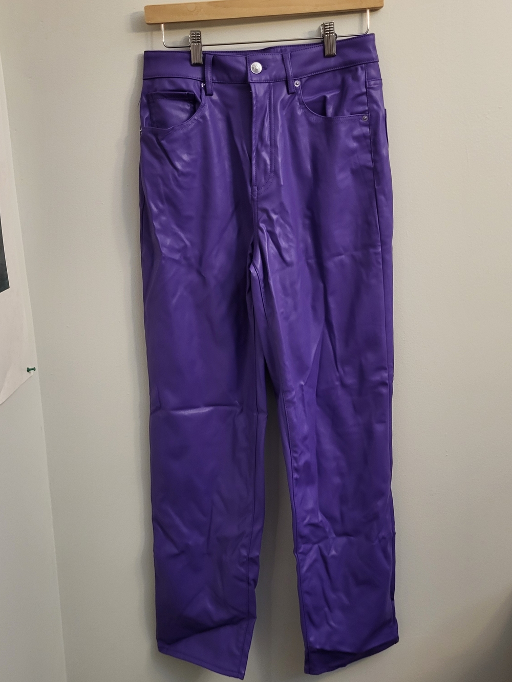 H&M Violet Faux Leather Pants